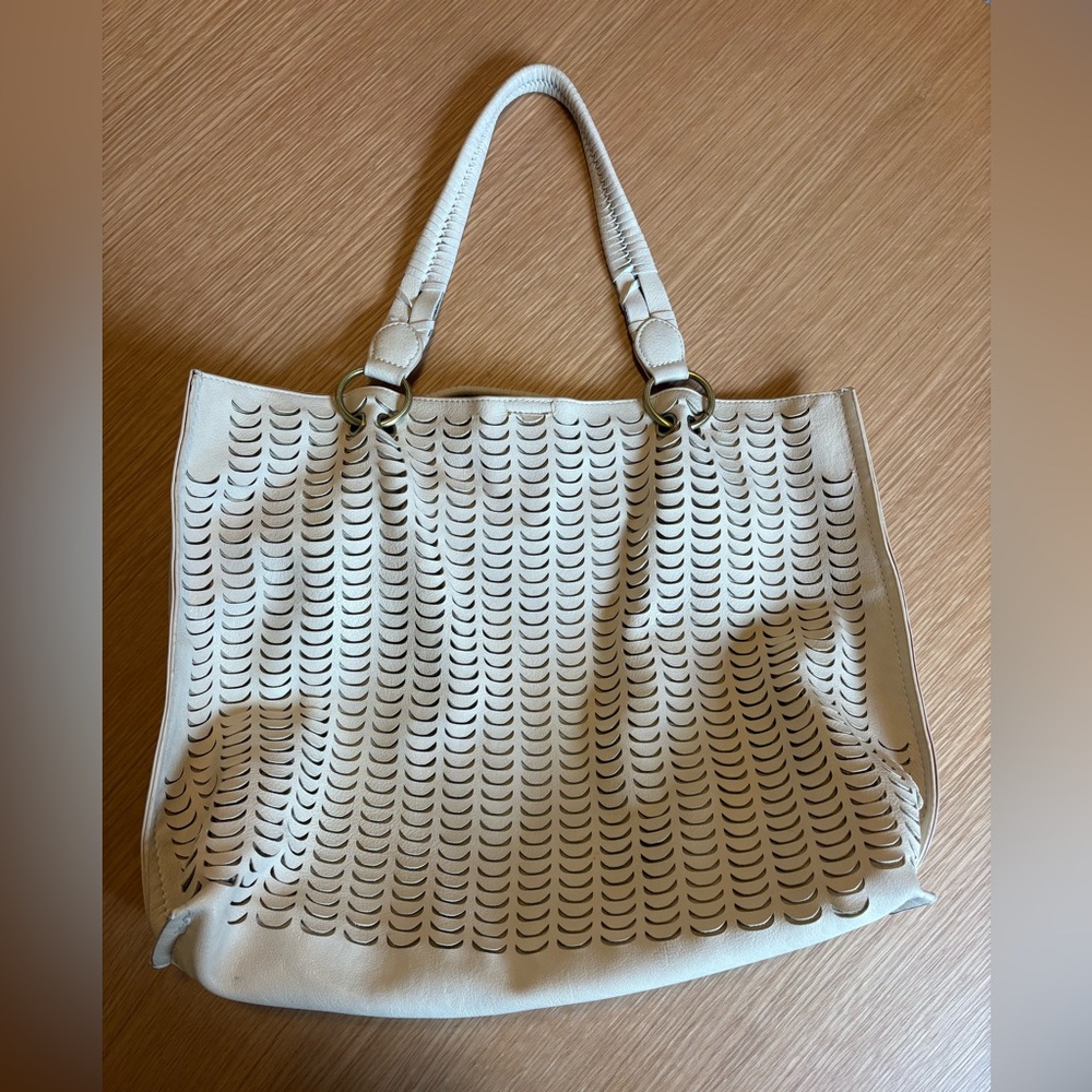 Anthropologie Cream Tote Bag